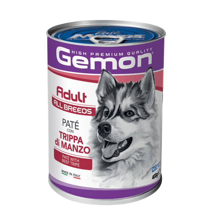 Gemon all breeds adult konservuotas paštetas suaugusiems šunims su jautiena 400g nauja pakuotė