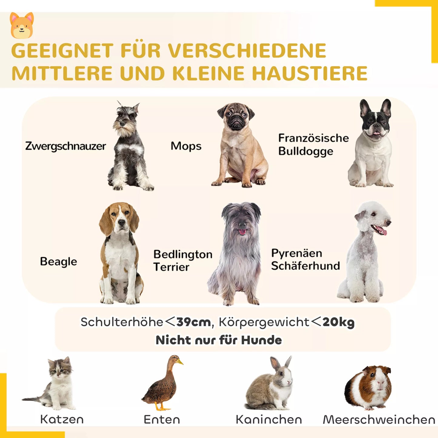 Šuniukų aptvaras, 76 cm aukščio / ~2,5 m², 8 paneliai, grindų danga, kombinuotas stogelis