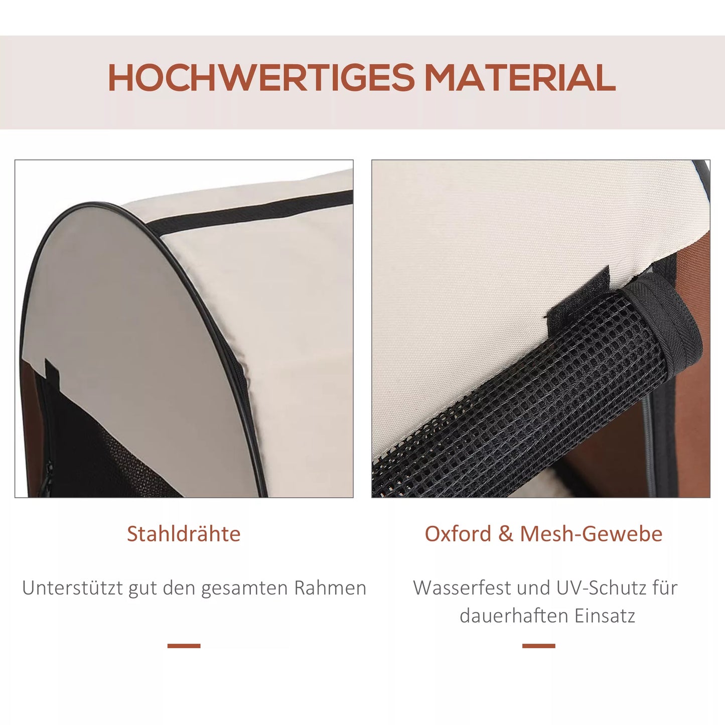 Salokāma suņu transportēšanas kaste, mājdzīvnieku mugursoma ar spilvenu, ceļojumu soma, mājdzīvnieku transportēšanas kaste, ūdensnecaurlaidīgs Oksfordas audums, kafijas krāsā, 61 x 46 x 51 cm