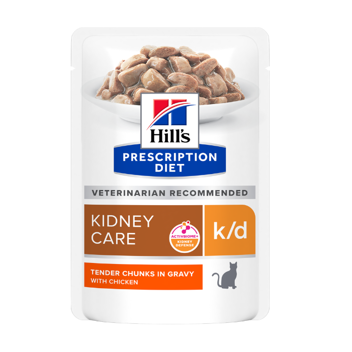 Hill's PD Feline k/d Chicken Pouch konservai katėms 12x85g