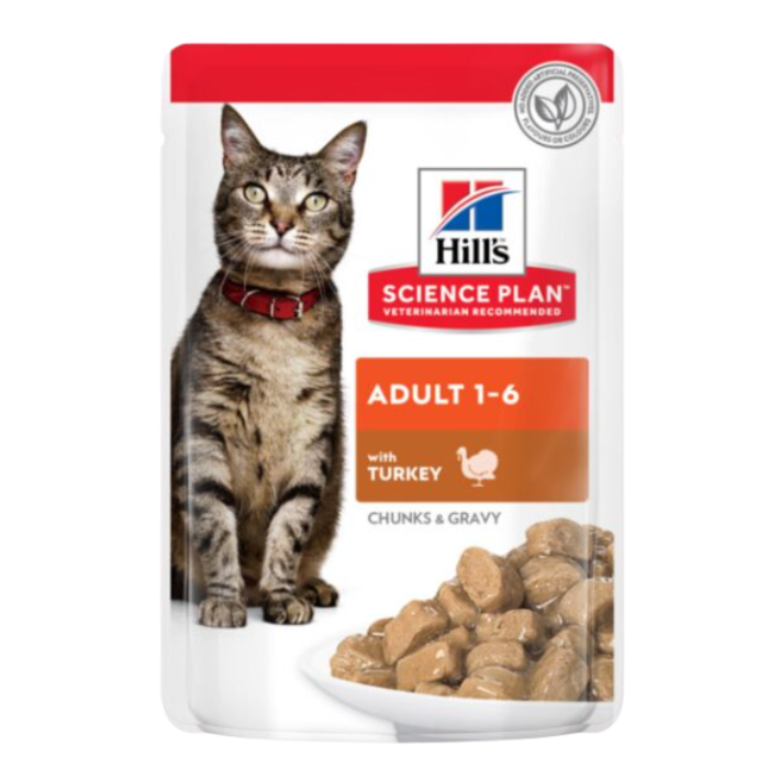 Hill's SP Feline Adult Turkey Pouch konservai katėms 12x85g