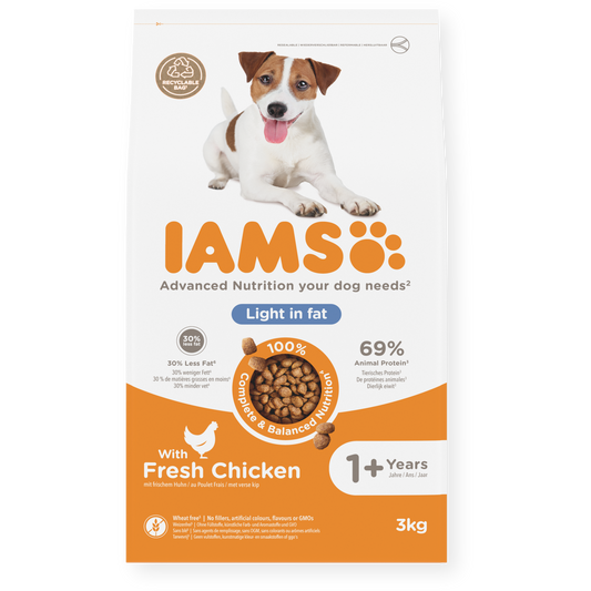 IAMS sausas maistas mažų ir vidutinių veislių šunims su vištiena, S/M, 3 kg