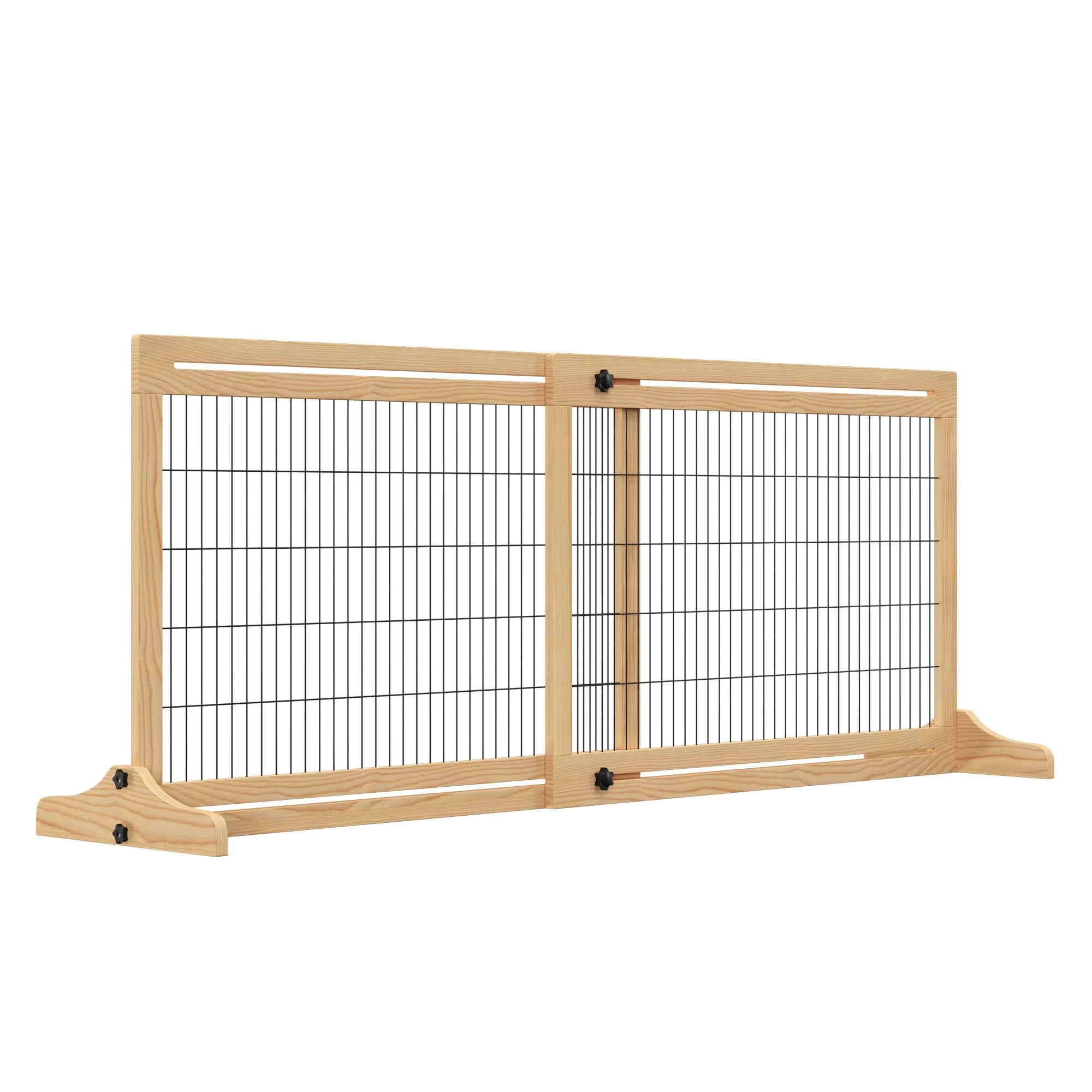 Šunų apsauginė grotelė, laiptų apsauginė grotelė, 180 cm aukščio, reguliuojamo aukščio, natūralios spalvos + juodos spalvos
