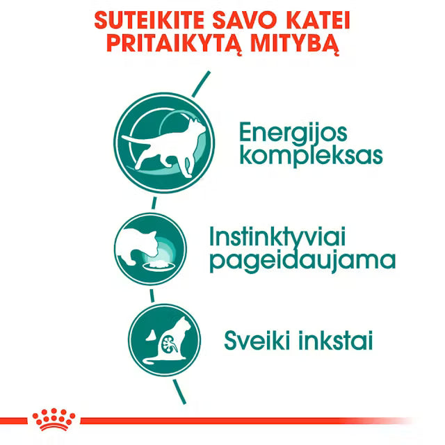 Instinctive 7+ drėgnas pašaras katėms Royal Canin (ploni griežinėliai padaže) nauda