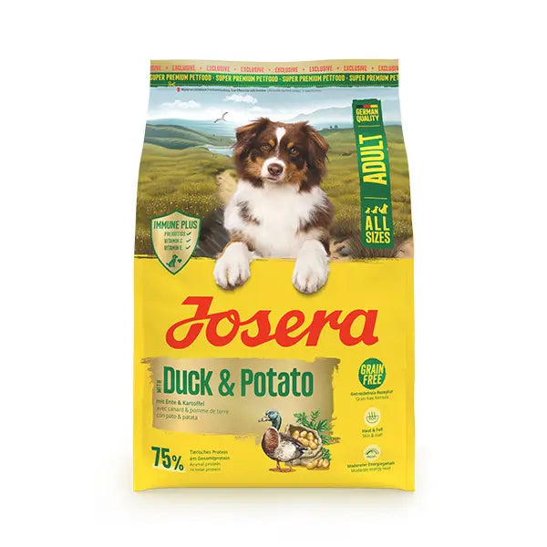 Josera A/S Duck + Potato begrūdis sausas pašaras šunims su antiena ir bulvėmis, 3 kg