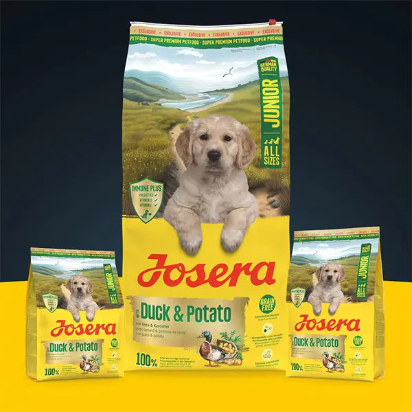 Josera A/S Junior Duck + Potato sausas pašaras šunims su antiena ir bulvėmis, 12,5 kg naujas pakuočių dizainas