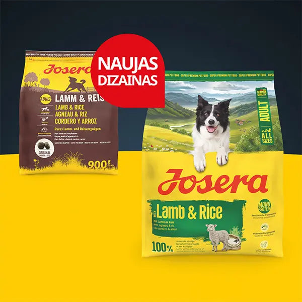 Josera A/S Lamb + Rice sausas pašaras šunims su ėriena ir ryžiais, 12,5 kg naujas dizainas