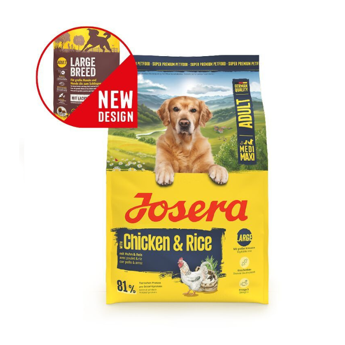 Josera M/M Adult Chicken and Rice sausas pašaras vidutinių ir didelių veislių šunims su vištiena ir ryžiais, 12,5 kg naujas įpakavimas