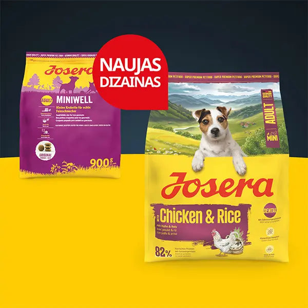 Josera Mini Chicken and Rice sausas pašaras mažų veislių šunims su paukštiena, 3 kg naujas pakuotės dizainas