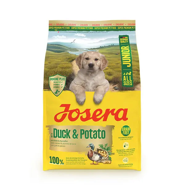 Josera A/S Junior Duck + Potato sausas pašaras šunims su antiena ir bulvėmis, 3 kg