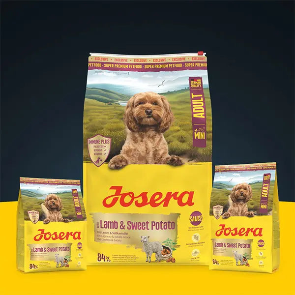 Josera Mini Lamb and Sweet Potato sausas pašaras mažų veislių šunims su ėriena ir batatais, 10 kg naujas pakuotės dizainas