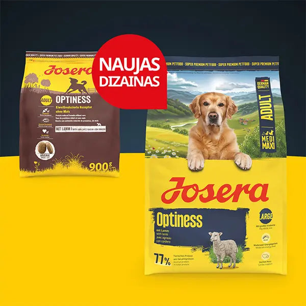 Josera Optiness sausas pašaras šunims su ėriena ,3 kg atsinaujinusi pakuotės išvaizda