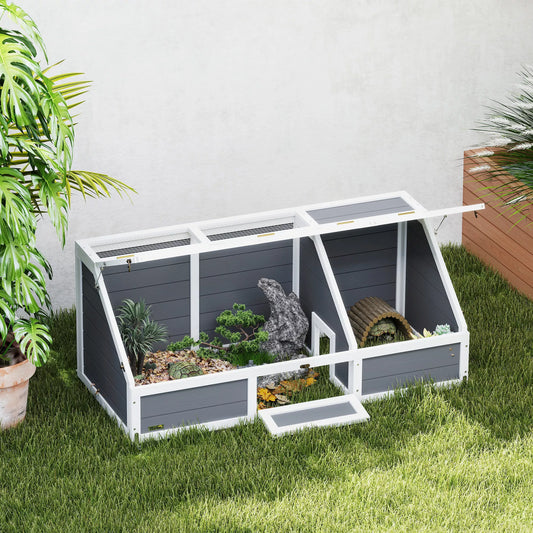 Āra bruņurupuču aploks, bezdibena dizains, viegli atverams, bruņurupuču māja, gaiši pelēks