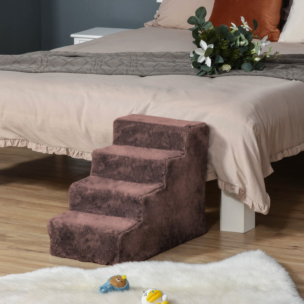 Laipteliai gyvūnams, 4 pakopų, su nuimamu pliušiniu užvalkalu, iki 5 kg, 60x35x44 cm, rudi