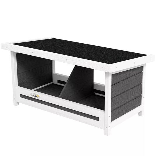 Vištų dėtojų lizdas, atsparus oro sąlygoms, su asfalto stogu, 66 x 37 x 34 cm, natūralus + juodas