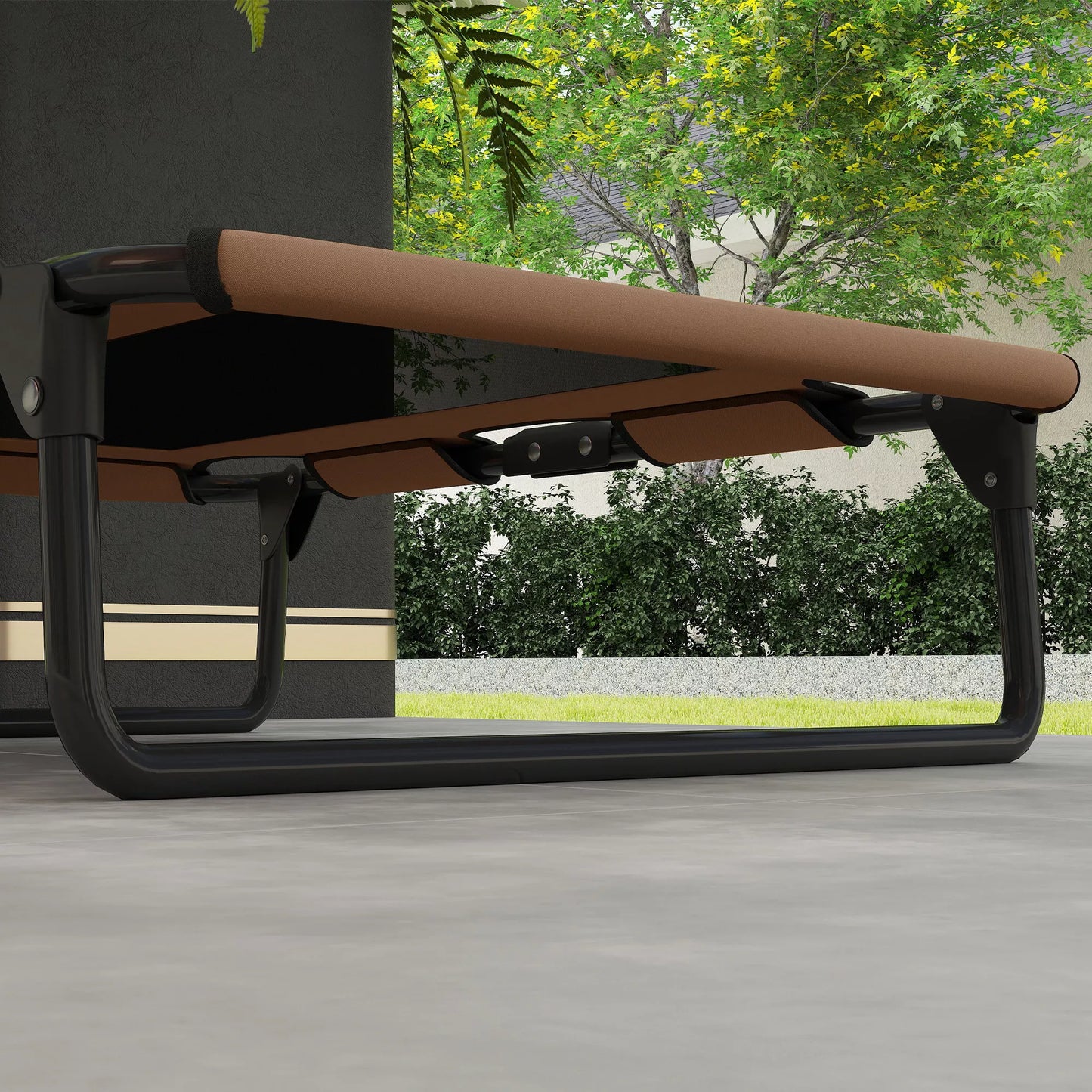 Paaugstināta saliekama suņu gulta, āra mājdzīvnieku gulta ar sieta dizainu, kafijas krāsas oksfordas audums, 75 x 51 x 18 cm