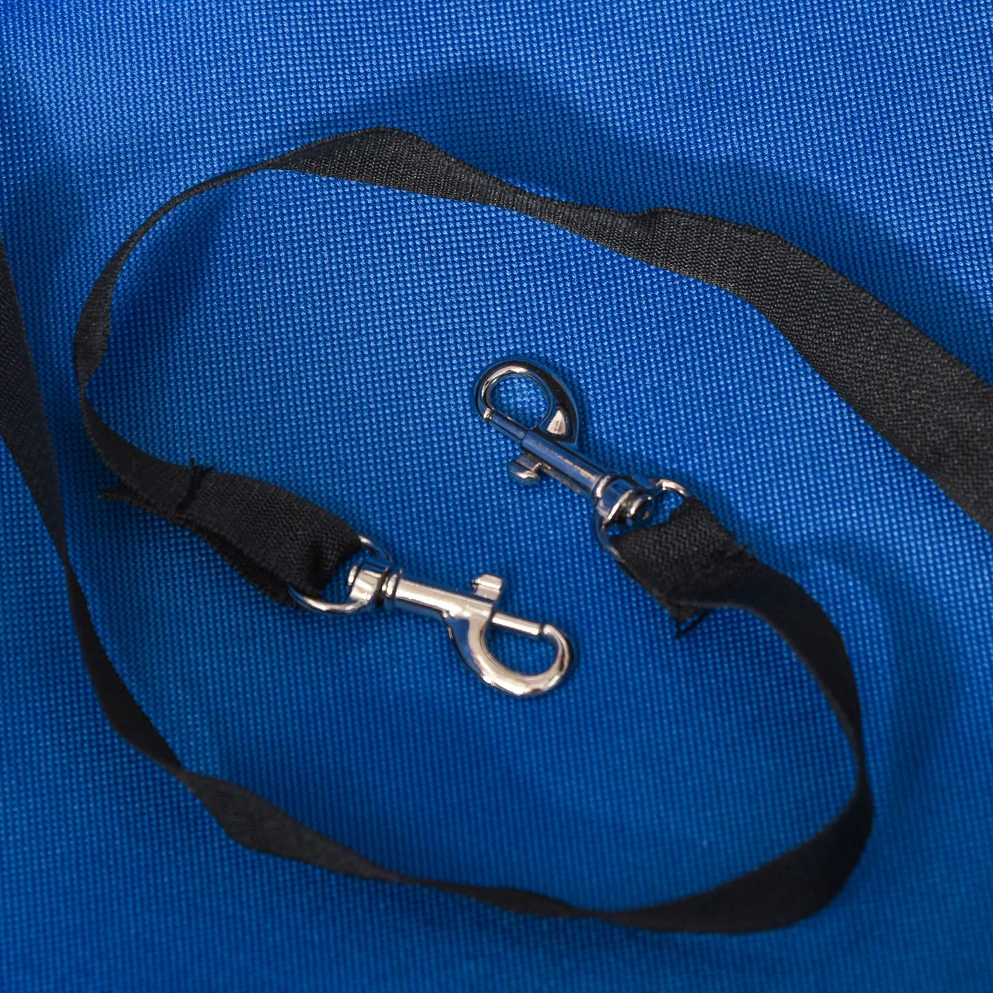 Šunų vežimėlis iki 4 kg, sulankstomas, su tinklelio langu, apatiniu krepšiu, puodelio laikikliu, nuimamu stogeliu, mėlynas, 67 x 45 x 96 cm