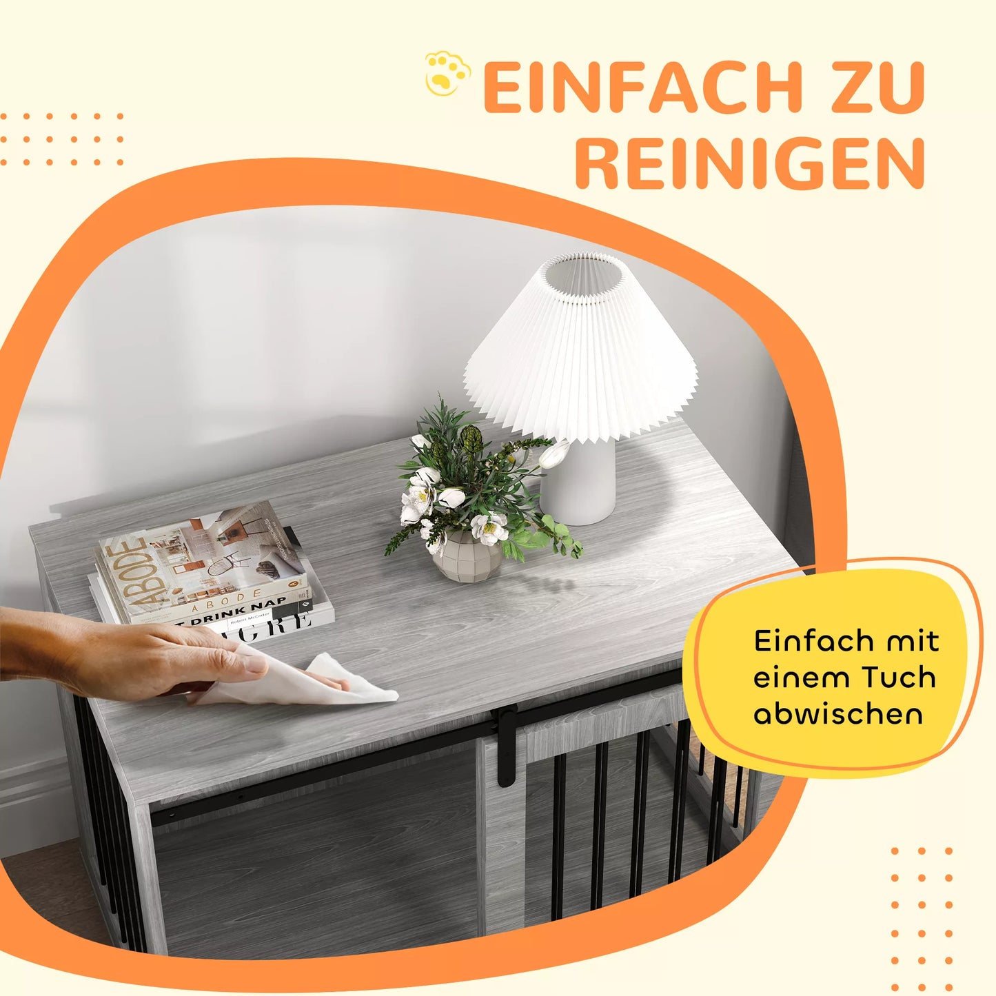 Suņu transportēšanas kaste ar bīdāmām durvīm, ventilāciju, izgatavota no skaidu plātnes un tērauda, ​​98 x 58 x 61 cm, pelēka