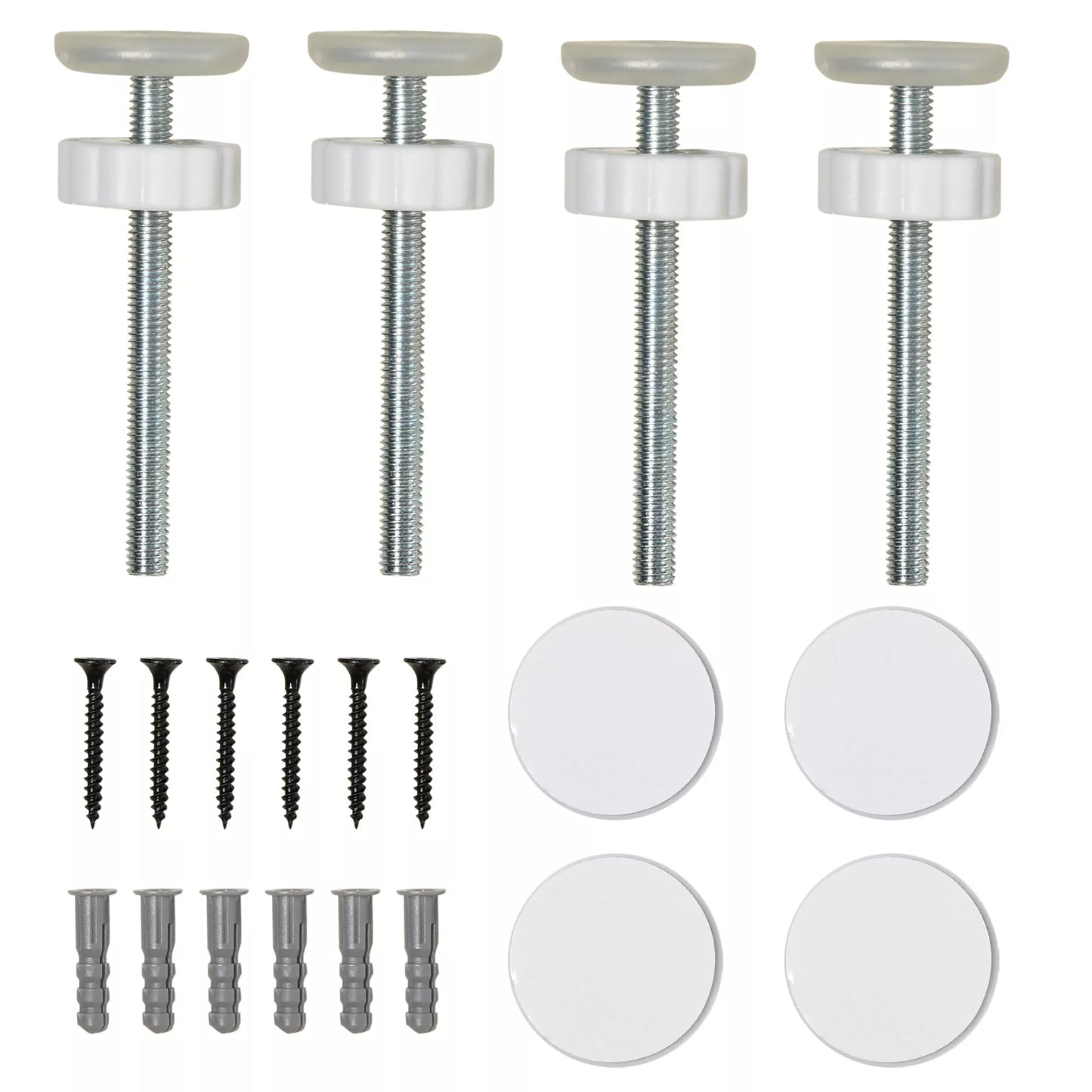 Suņu žogs, piestiprināms ar skavām, regulējams garums, tērauds/ABS, 75–115 x 76 cm, balts