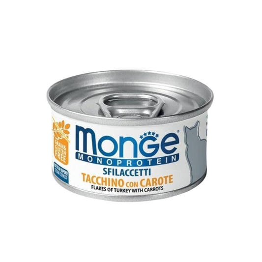 Monge Monoprotein - Cat Flakes Dribsniai suaugusioms katėms su kalakutiena ir morkomis 80g