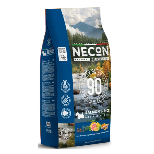 Necon Natural Wellness Adult sausas pašaras mažų veislių šunims su lašiša ir ryžiais