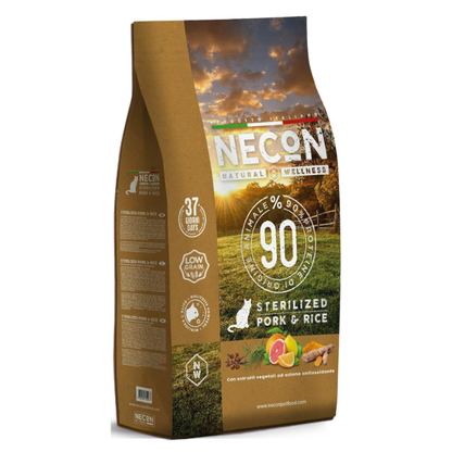 Necon Natural Wellness Sterilised sausas pašaras sterilizuotoms katėms su kiauliena ir ryžiais