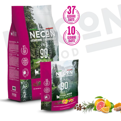 Necon Natural Wellness Adult Cat Steril Low fat sausas pašaras suaugusioms sterilizuotoms katėms su antiena ir ryžiais, mažiau riebus