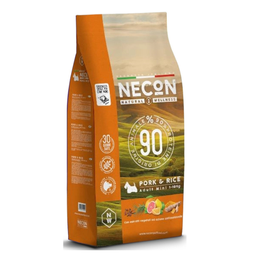 Necon Natural Wellness Adult Mini sausas pašaras mažų veislių šunims su kiauliena ir ryžiais