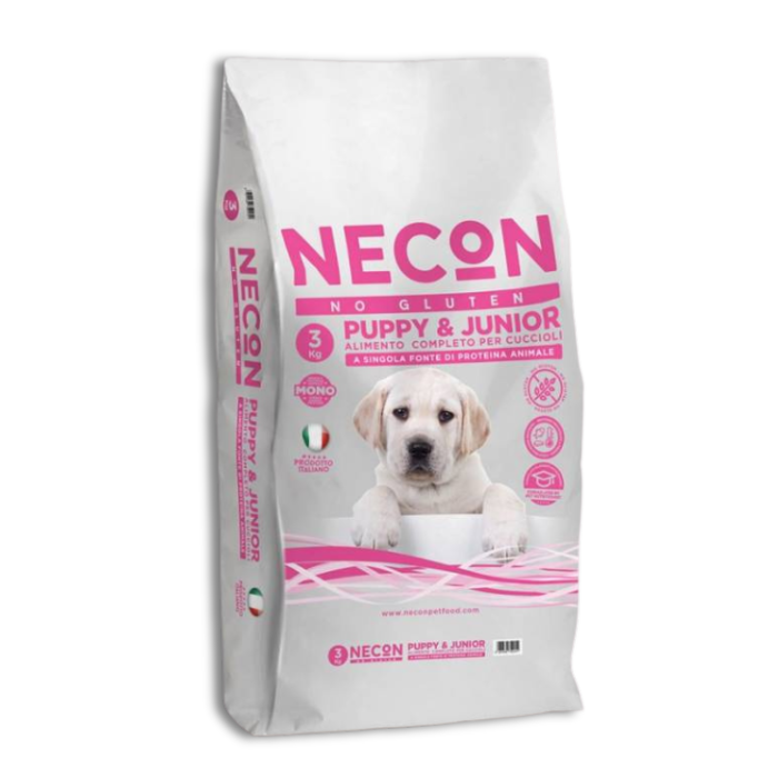Necon No Gluten Puppy & Junior sausas pašaras šuniukams be gliuteno