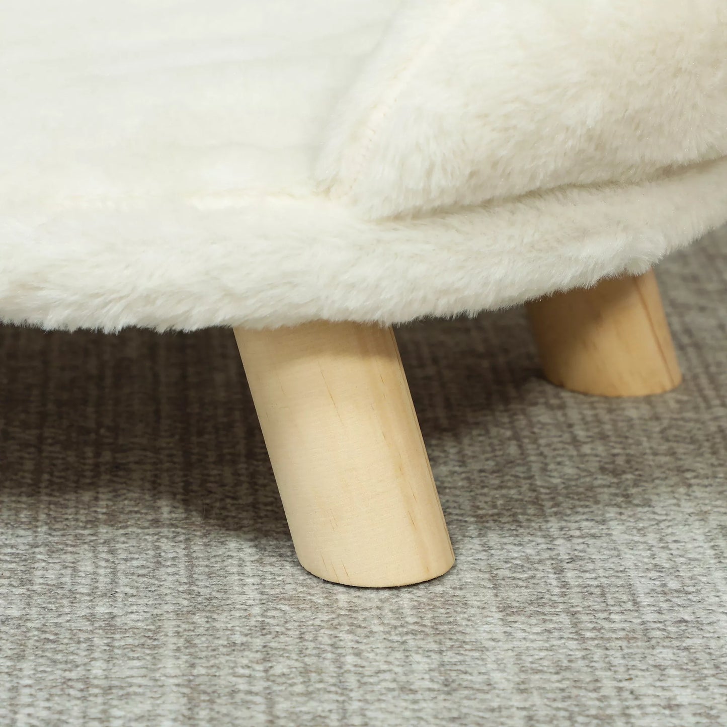 Mājdzīvnieku gulta kaķiem un suņiem līdz 5 kg/30 cm, ar mazgājamu plīša pārvalku, krēmbalta, 47 x 40 x 20 cm