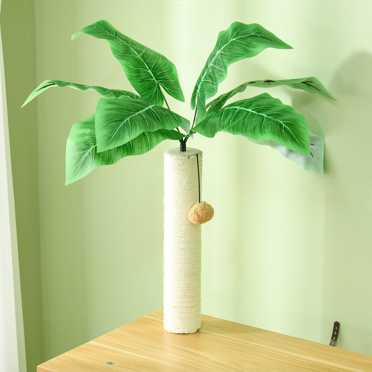 Draskyklė 160 cm su spintele tualetui, nameliu, kopėtėlėmis ir platformomis, katėms iki 5 kg, ąžuolo/balta