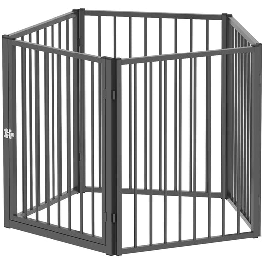 Šunų parkas, gyvūnų parkas, 5 plokštės, nešiojama sulankstoma tvora, saugi, juoda