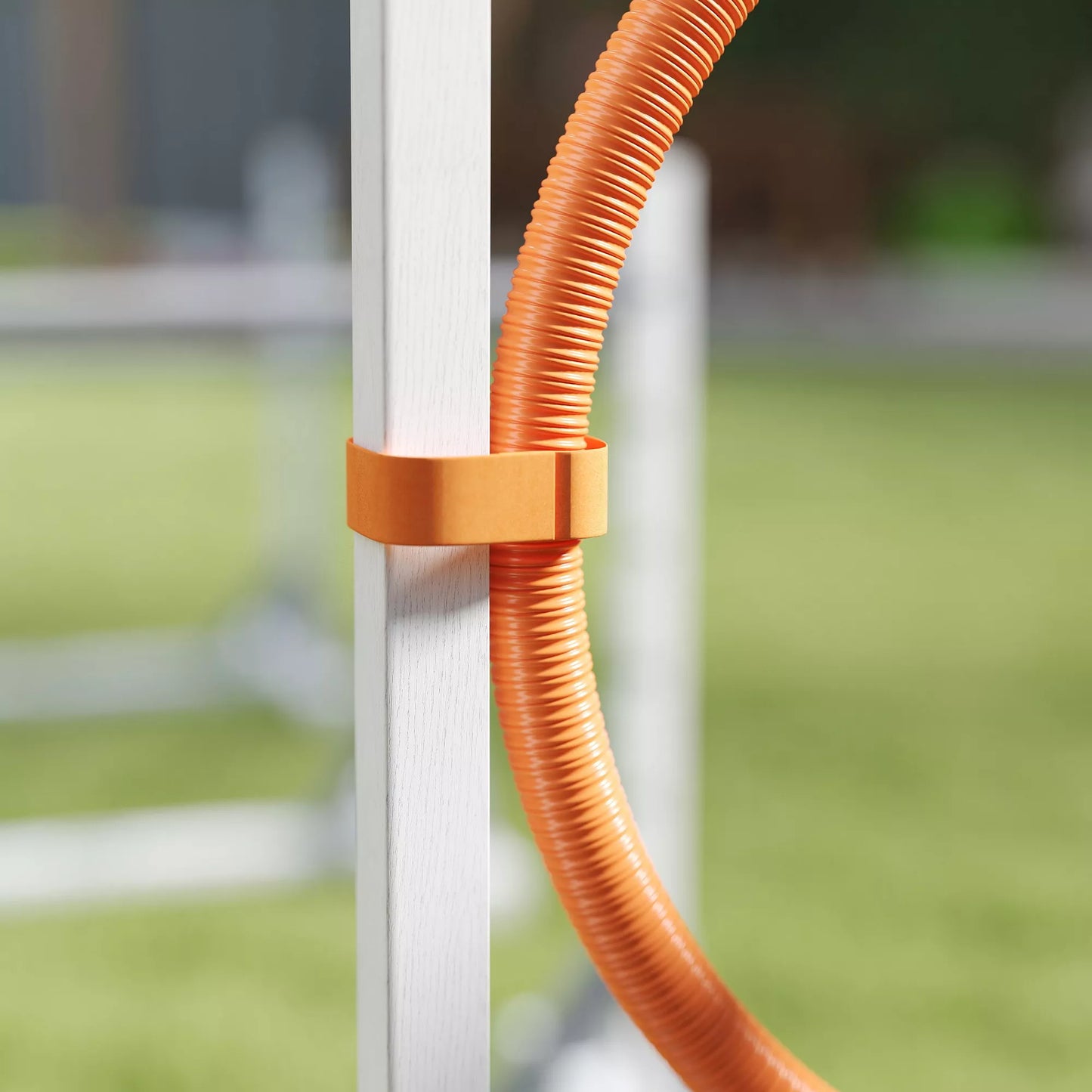 Suņu veiklības komplekts, 4 daļu treniņu aprīkojums ar regulējama augstuma šķēršļiem un stīpu, balts