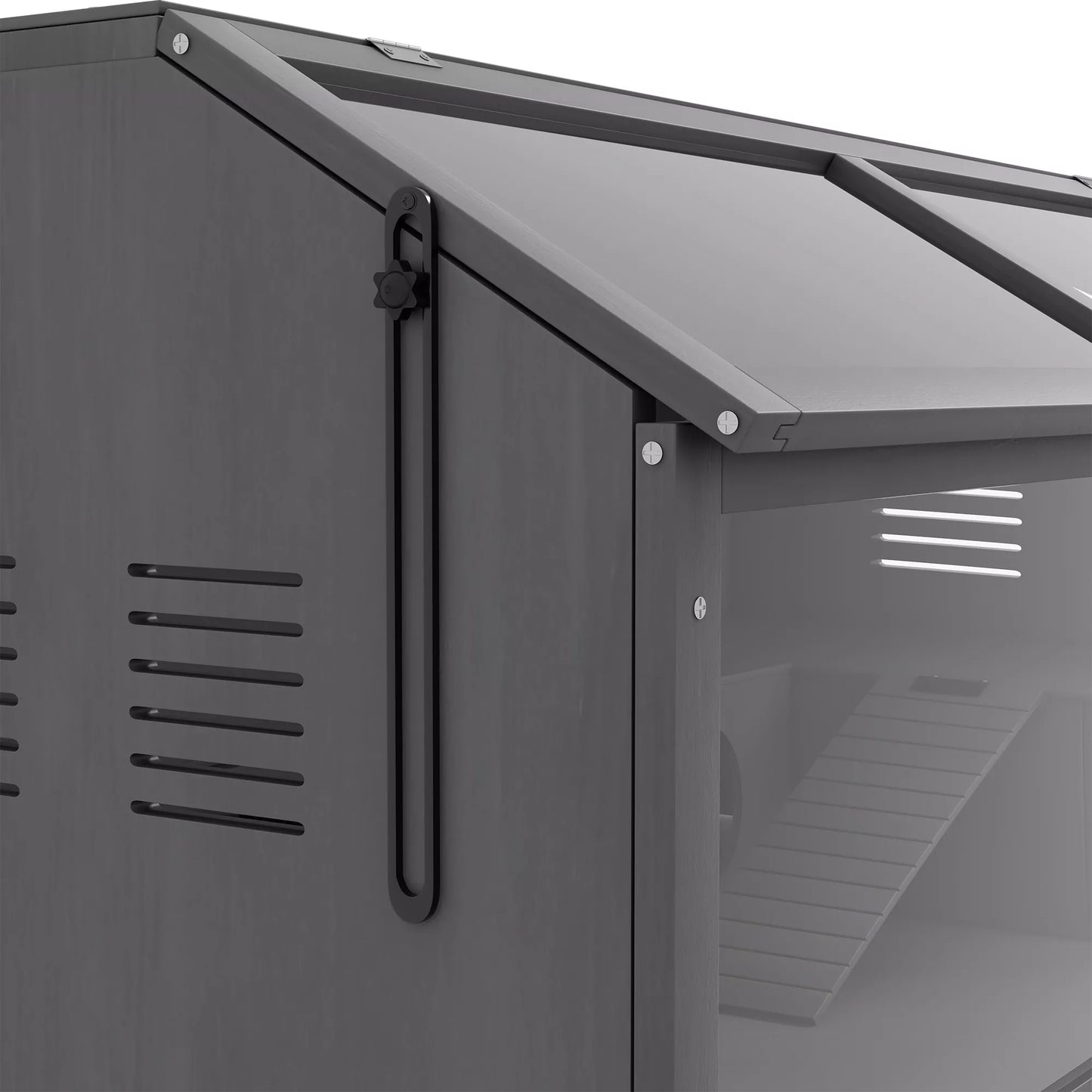 Mazu dzīvnieku un grauzēju būris ar aksesuāriem, egles koks, 100 cm x 52 cm x 50 cm, pelēks