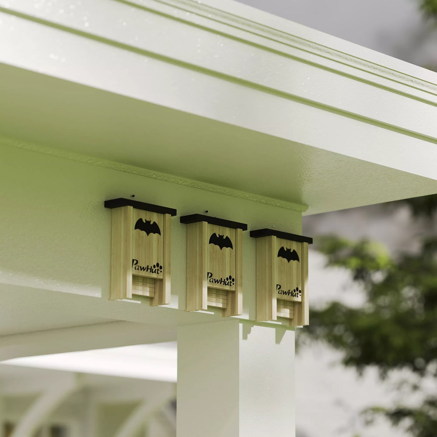 3 vnt. komplektas šikšnosparnių namelių, šikšnosparnių nameliai sodams, vaismedžių sodams, ūkiams, lengvas pakabinimas, 18 x 6 x 22,5 cm