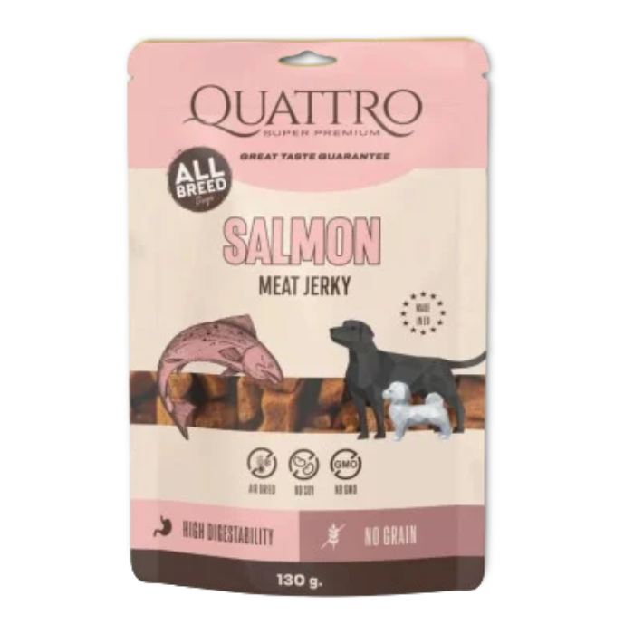 Quattro Maisto papildas suaugusiems šunims Jerky - Salmon protein bar su lašiša 130g
