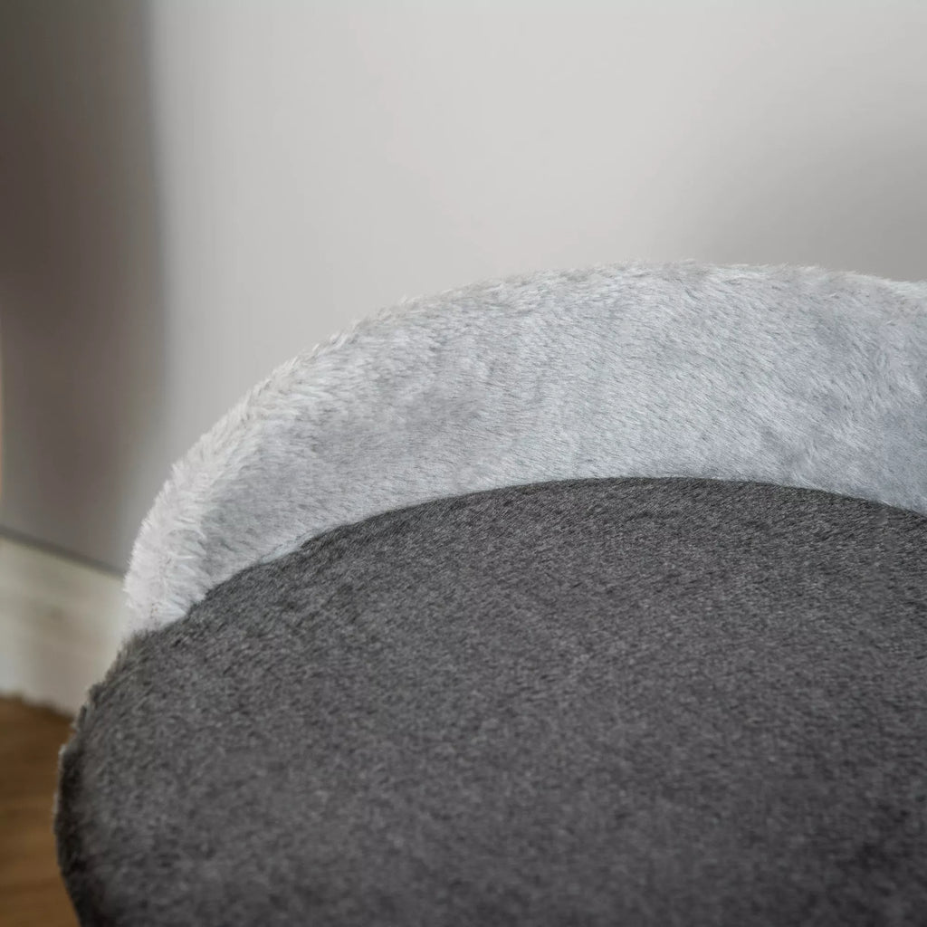 Kaķu tornis 46 cm Mazs kaķu tornis ar gultu, rotaļu bumbu, sizala virvi, paceltu platformu, kaķu skrāpējamo kasti, kāpšanas koku, kaķiem līdz 4 kg, tumši pelēks