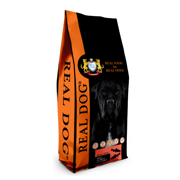 Real Dog Adult All Breeds su lašiša ir ryžiais 20kg