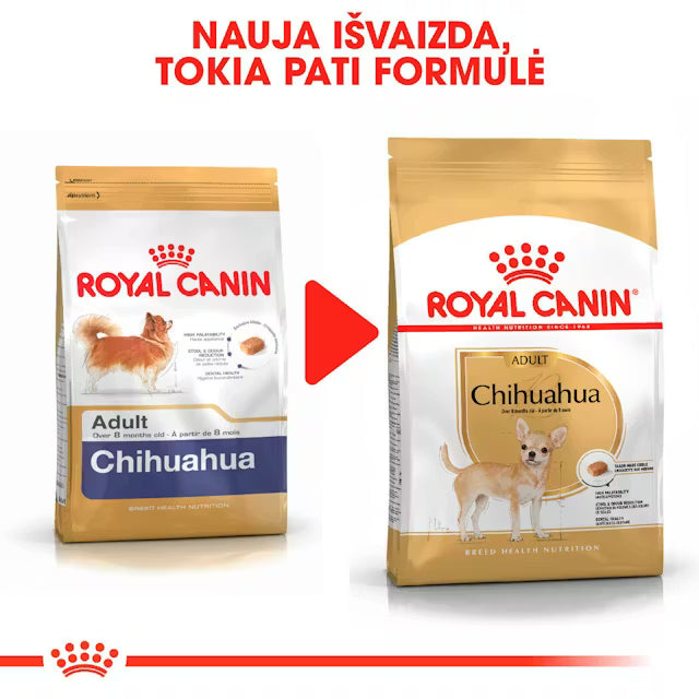 Royal Canin Chihuahua Adult sausas maistas čihuahua veislės šunims, 1,5 kg nauja pakuotė
