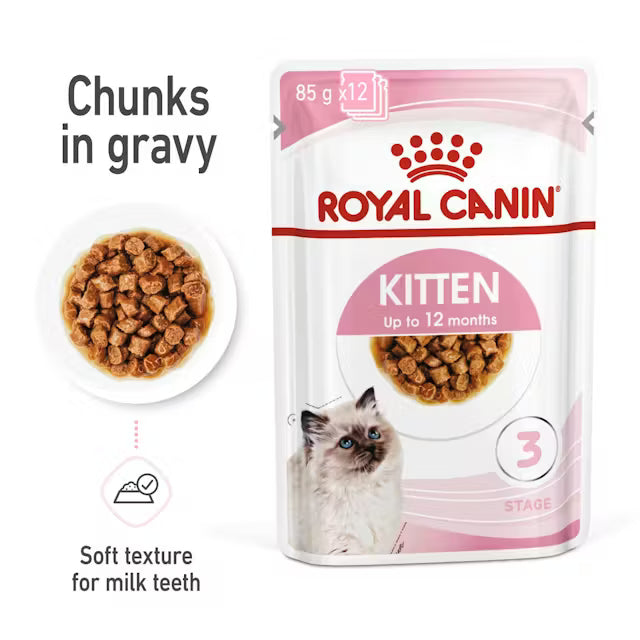 Instinctive drėgnas pašaras kačiukams Royal Canin (ploni griežinėliai padaže)  puiki sudėtis