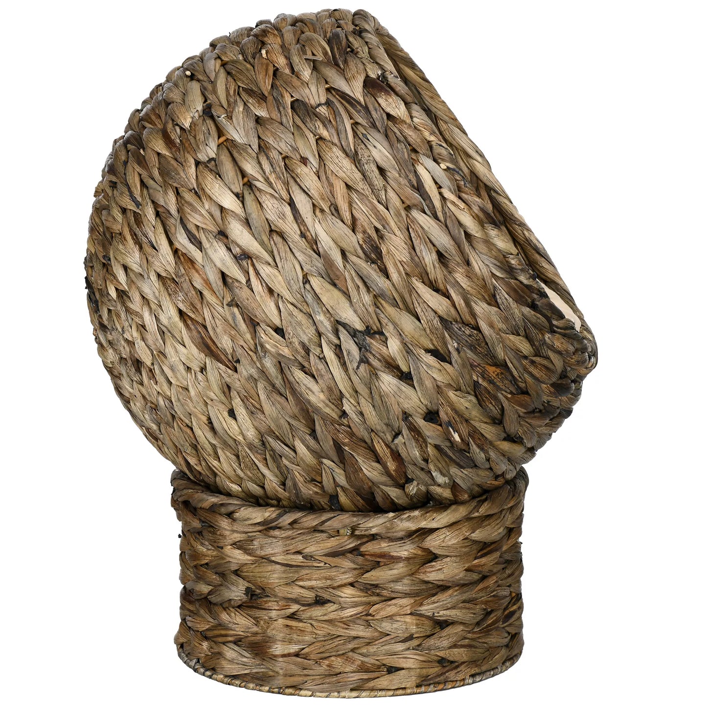 Rattan cat basket, cave, house, bed with cushion, pet bed, water hyacinth, coffee, 40 x 37 x 51 cm