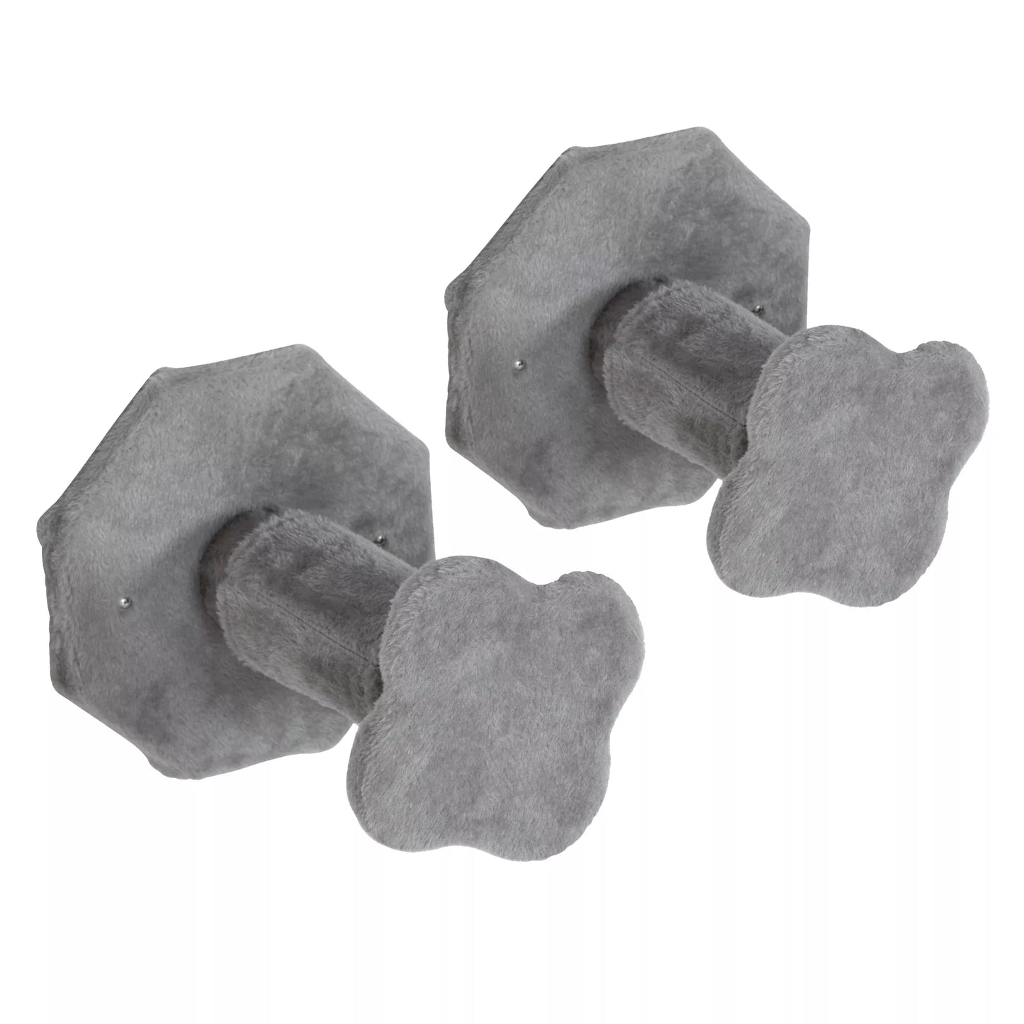 Katės laipiojimo siena, su nameliu, kopėtėlėmis, žaidimo kamuoliuku, erdvę taupanti, šviesiai pilka