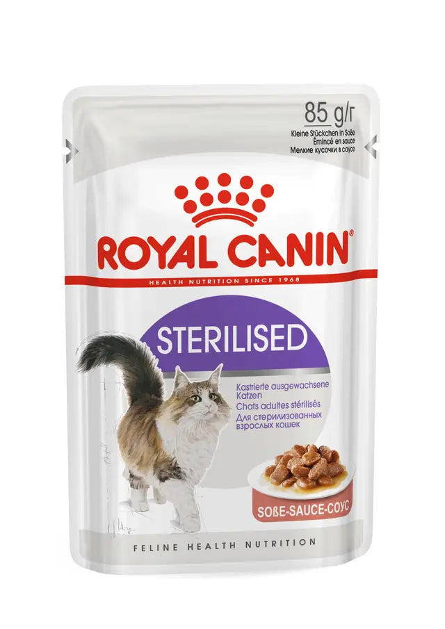 Sterilized (padaže) drėgnas pašaras sterilizuotoms katėms Royal Canin (ploni griežinėliai padaže)