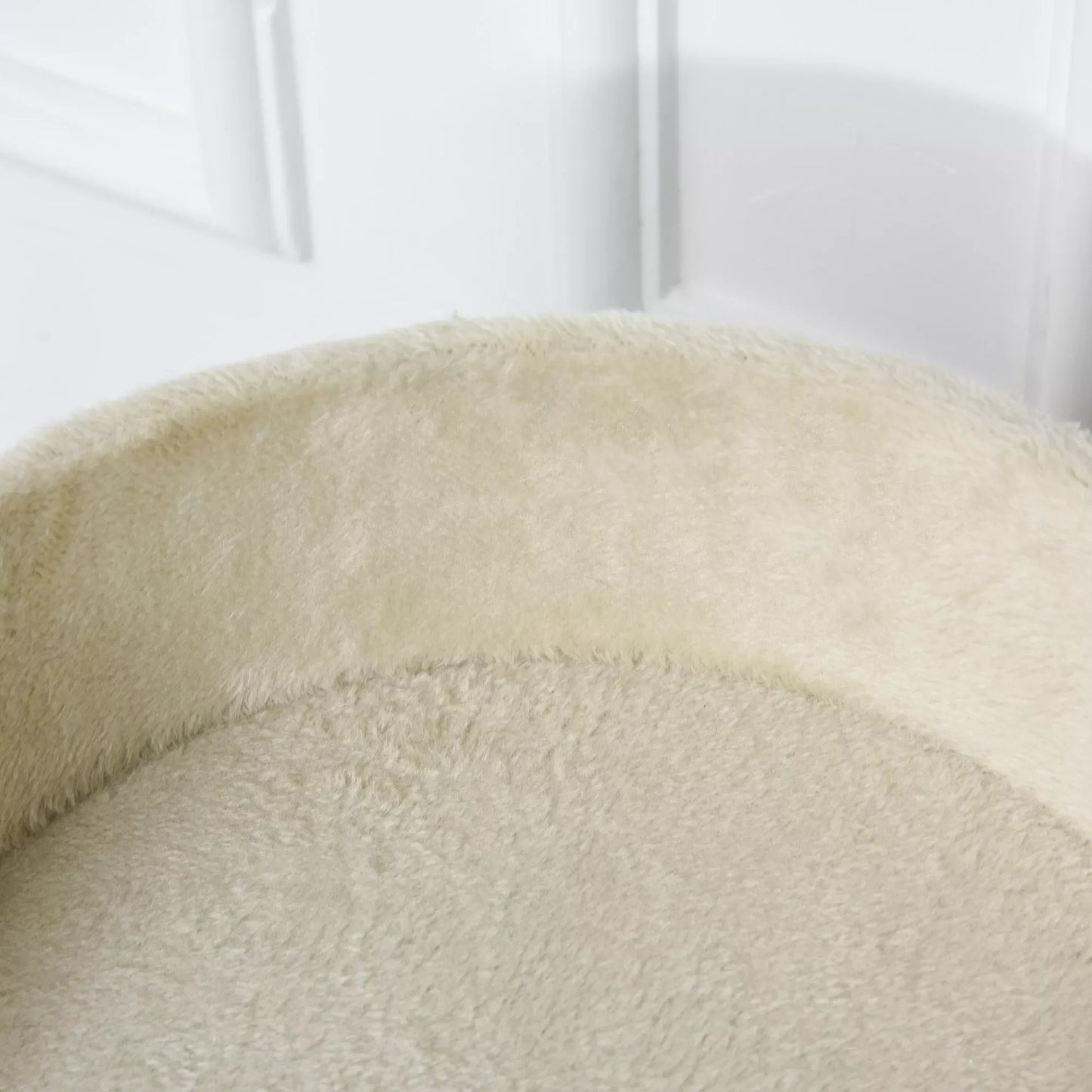 Kaķu skrāpēšanas stabs, kaķu gulta, kaķu grozs, ar rotaļu bumbu, 40 cm x 40 cm x 49 cm, dabīgs + krēmbalts