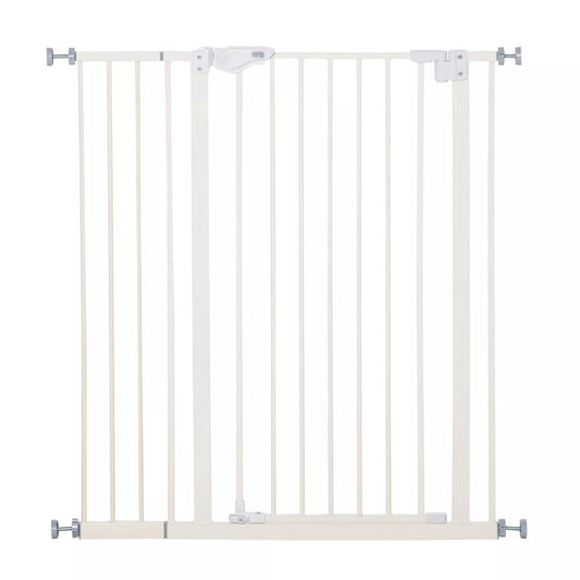 Apsauginiai varteliai šunims, itin aukšti, su automatiniu uždarymu, metaliniu rėmu, 97,5 x 104,1 cm, balti