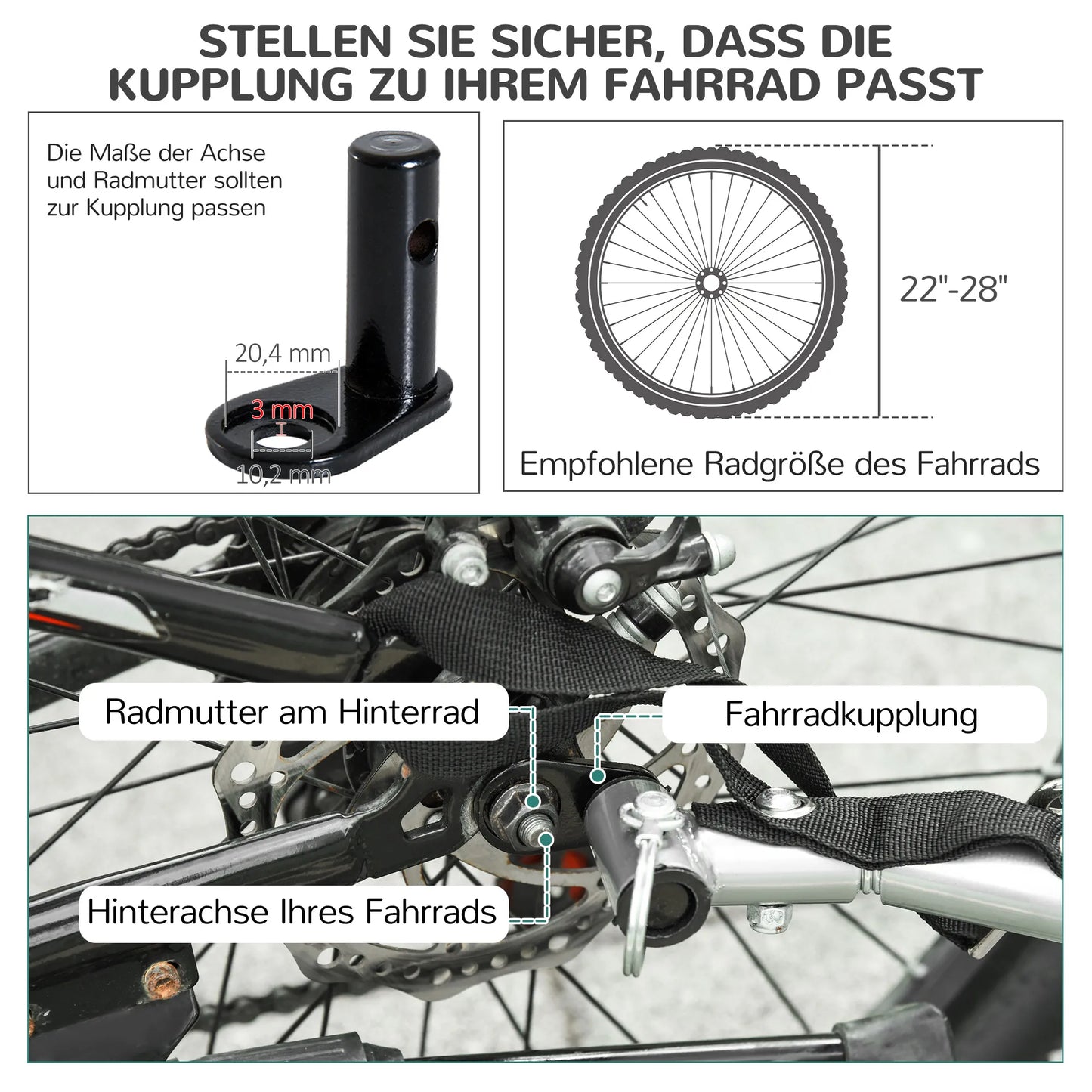 Velosipēda piekabe suņiem līdz 20 kg, sieta logs, sarullējams pārsegs, universāls savienotājs, balta+melna