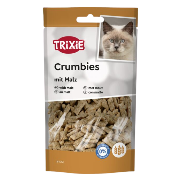 TRIXIE Crumbies skanėstai katėms su salyklu 50 g NAUJA PAKUOTE