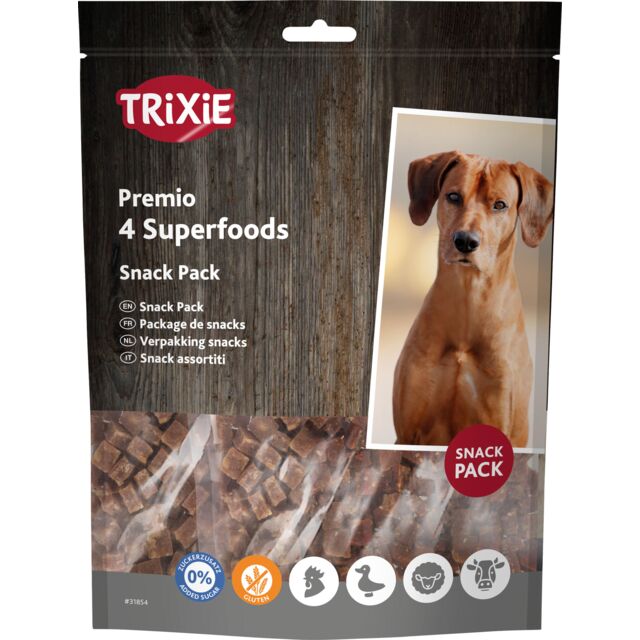 TRIXIE PREMIO 4 Superfoods, vištiena/antiena/jautiena/ėriena, 4x100 g nauja pakuotė