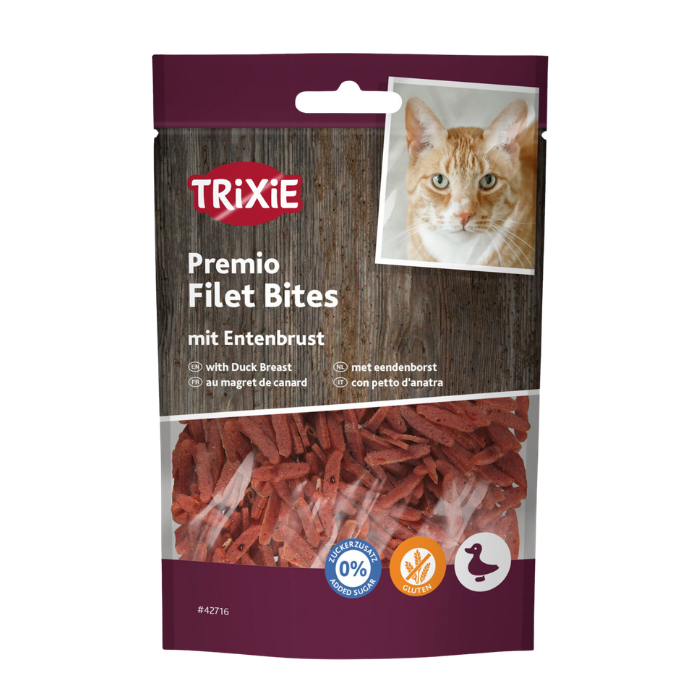 TRIXIE  PREMIO Duck Filet Bites, skanėstas katėms antienos filė kąsneliai 50 g