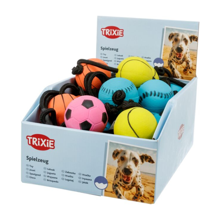 TRIXIE  Sport kamuolys su virve, plūduriuojantis, putų guma, ø 6-30 cm dezeje